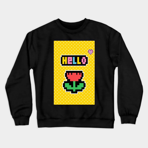 Hello Everyone, A Cute Red Flower Crewneck Sweatshirt by Gifty Love